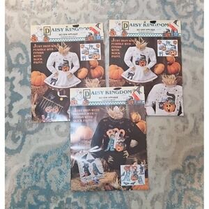 3 Daisy Kingdom Halloween Fabric Applique Cat Pumpkin Lot NIP 2 6342 1 6341